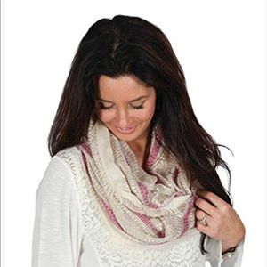 Simply noelle metallic striped infinity scarf